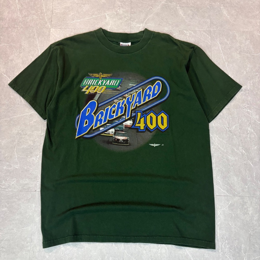 Vintage‎ 1998 Brickyard 400 NASCAR T Shirt Sport Attack XL Green Racing Tee